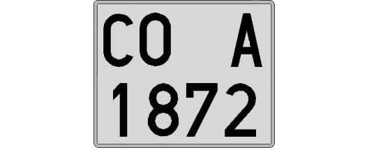 CO1872A matricula cuadrada