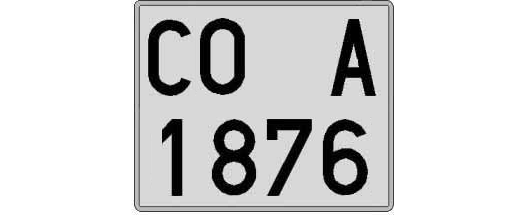CO1876A matricula cuadrada