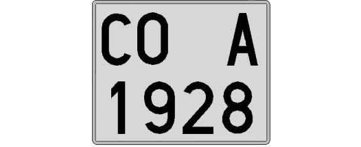 CO1928A matricula cuadrada