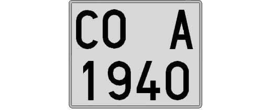 CO1940A matricula cuadrada