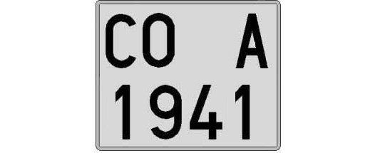 CO1941A matricula cuadrada