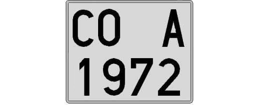 CO1972A matricula cuadrada