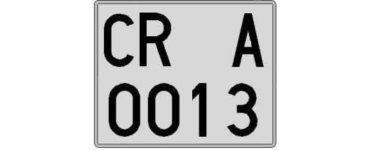 CR0013A matricula cuadrada