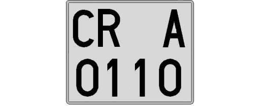 CR0110A matricula cuadrada