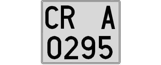 CR0295A matricula cuadrada