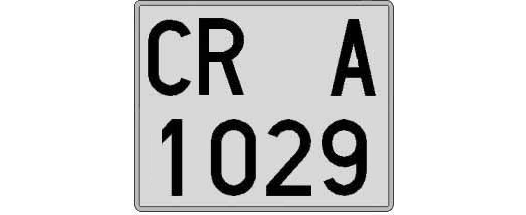 CR1029A matricula cuadrada