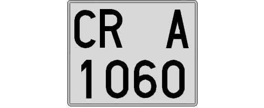 CR1060A matricula cuadrada