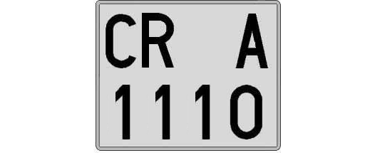 CR1110A matricula cuadrada
