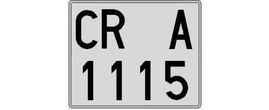 CR1115A matricula cuadrada
