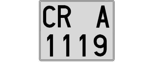CR1119A matricula cuadrada