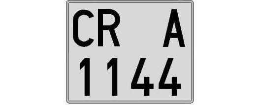 CR1144A matricula cuadrada