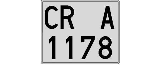 CR1178A matricula cuadrada