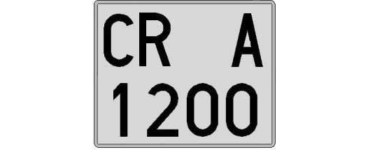 CR1200A matricula cuadrada