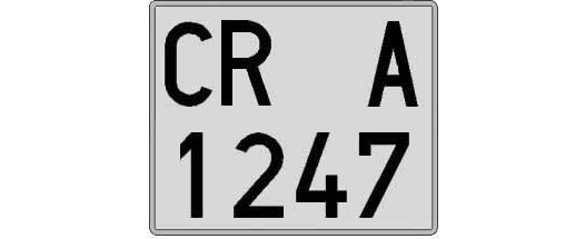CR1247A matricula cuadrada