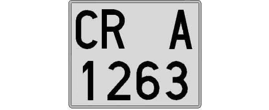CR1263A matricula cuadrada