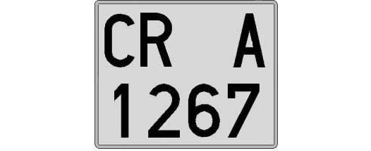 CR1267A matricula cuadrada