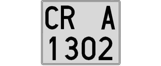 CR1302A matricula cuadrada