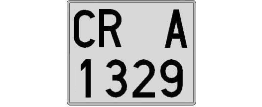 CR1329A matricula cuadrada