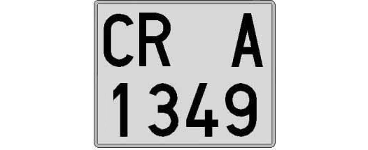 CR1349A matricula cuadrada