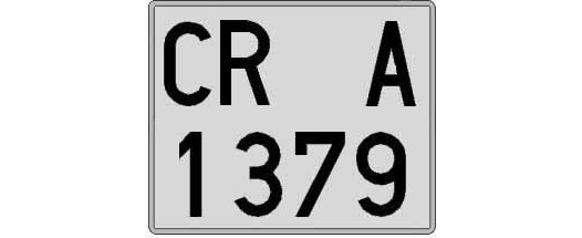 CR1379A matricula cuadrada