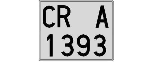 CR1393A matricula cuadrada