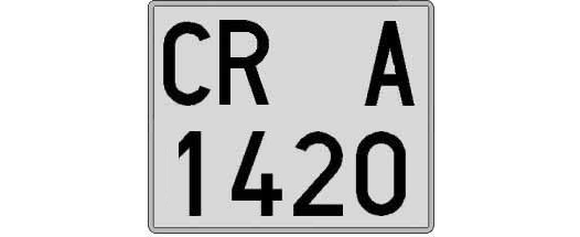 CR1420A matricula cuadrada