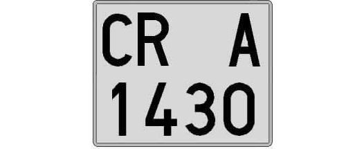 CR1430A matricula cuadrada