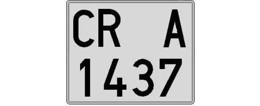 CR1437A matricula cuadrada