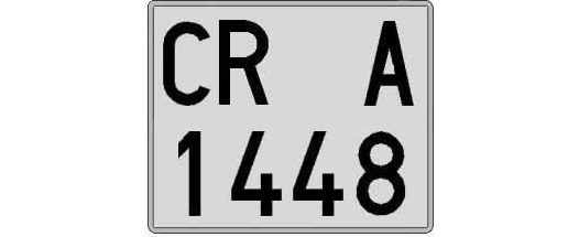 CR1448A matricula cuadrada