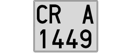 CR1449A matricula cuadrada