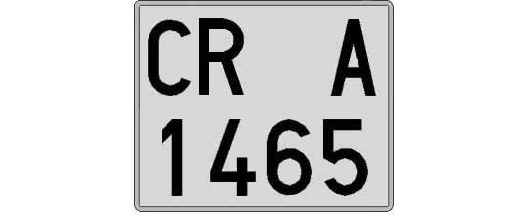 CR1465A matricula cuadrada