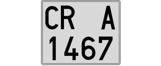 CR1467A matricula cuadrada