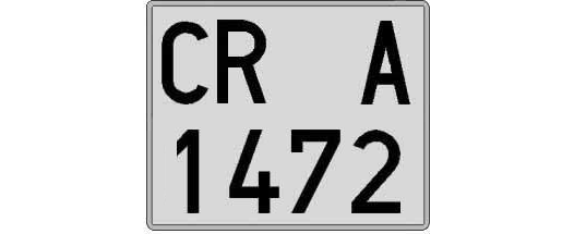 CR1472A matricula cuadrada