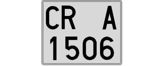 CR1506A matricula cuadrada