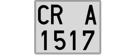 CR1517A matricula cuadrada