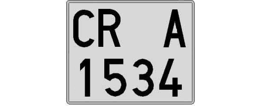 CR1534A matricula cuadrada
