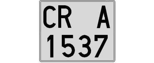 CR1537A matricula cuadrada