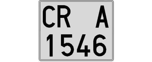 CR1546A matricula cuadrada