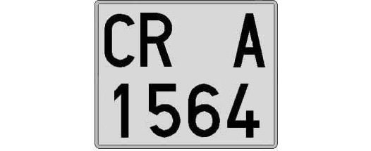 CR1564A matricula cuadrada