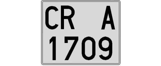 CR1709A matricula cuadrada