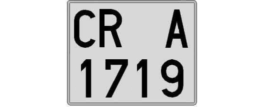 CR1719A matricula cuadrada
