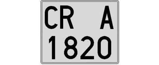 CR1820A matricula cuadrada