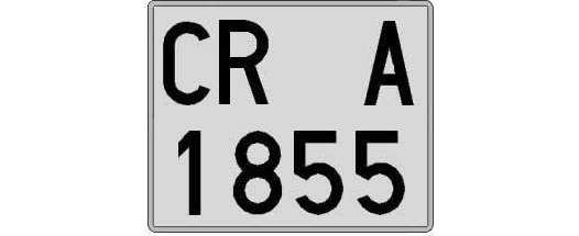 CR1855A matricula cuadrada
