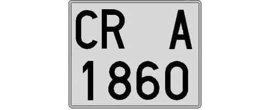CR1860A matricula cuadrada