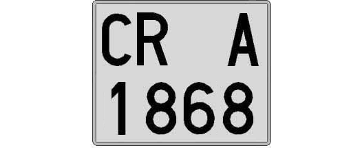 CR1868A matricula cuadrada