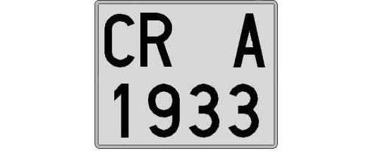 CR1933A matricula cuadrada