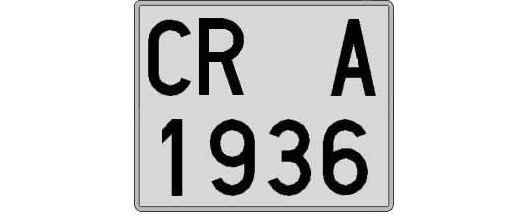 CR1936A matricula cuadrada