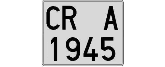 CR1945A matricula cuadrada