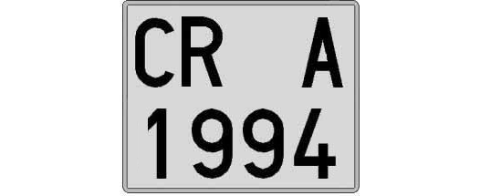 CR1994A matricula cuadrada