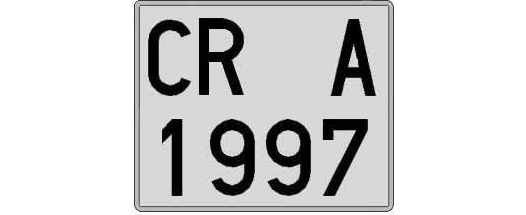 CR1997A matricula cuadrada